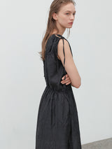 (OP-6279)DARIA CREASE SHIRRING DRESS