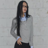 SHIRT LAYERED LONG SLEEVE (GRAY) F25ZB023