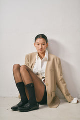 No Collar Tailored Jacket_Beige