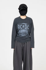 フレインブラックウォッシングクロップ半袖Tシャツ