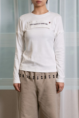 "HIRE ME" CONVERTIBLE  LONG SLEEVE (WHITE)