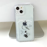 Shooting Star - Night Sea Cat Card Storage Phone Case