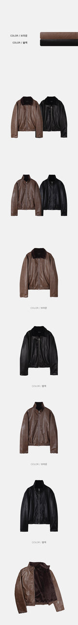 [F/W] Crack fur leather jacket(2color)