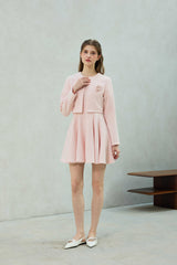 LANI TWEED CARDIGAN / PINK