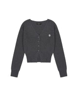 STITCH WOOL KNIT CROP CARDIGAN