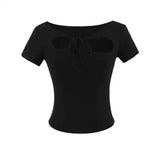 Liora Ribbon Cutout Tee