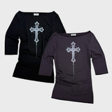 クロスTシャツ_2COLOR