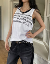 Hua Half Lettering Semi Overfit Sleeveless