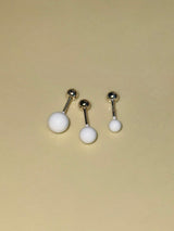 3, 4, 5mm ボールピアス (ホワイト)