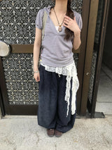moshi summer denim wide pants