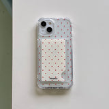 [Jelly] mini dot (Ivory&red dot) Card pocket case