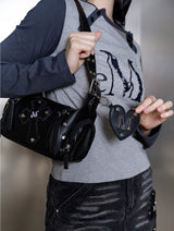 BAEL CROSS LEATHER PATCH MINI SHOULDER BAG