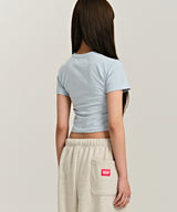 939 SMASHED LOGO CROP TOP (SKY BLUE)