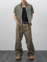 Rivet washing work shirts 3color