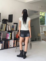 Tilshu half low washed denim short pants