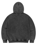 WASHED CUT OFF APPLIQUE HOOD ZIP UP