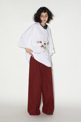 ゆったりとした通気性の良いサマーゆったりサイズ半袖白Tシャツ