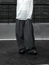 [unisex] pintuck rivet nylon pants (2color)