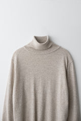Cashmere turtle neck knit (Beige)