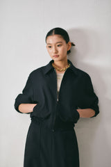 Classic Zip-up Blouson Jacket_Navy