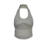 Muffler Knit Halter Top / Grey