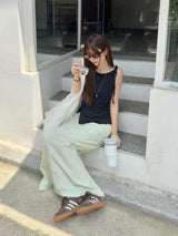 straight fit maxi skirt (cucumber green)