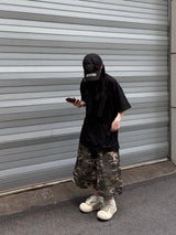 hip patch camo bermuda pants
