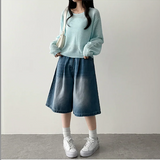 Meli Pintuck Denim Bermuda Shorts [Short & Long Selection*]