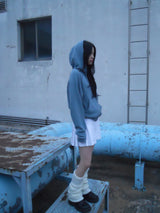 waffle hood zip-up