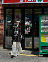 lace see-through flare layered maxi long skirt