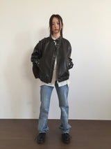 Rivet Motor Leather Jacket (2color)