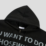 Wanted Lettering Crop Hood Zip-Up