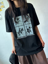 ジュジュ フォーセクション ブラックホワイト オーバーサイズTシャツ - 4カラー