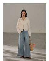 Antique Crochet Punching Long Sleeve Cardigan