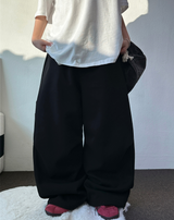 SUNNY SIDE UP☀CARPENTER TWO PINTUCK PARACHUTE BALLOON SWEAT PANTS 🖤🤍🩶3COLOR