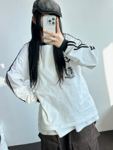 HIP TWO LINE NUMBERING LONG SLEEVE T-SHIRT💙🤍🖤3COLOR
