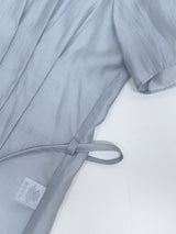 Chief Strap Pintuck See-through Short Sleeve Shirt