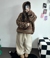 クリームテディシープファーロングパンツ🧸🤎🐑🖤3COLOR