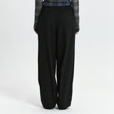 C DOUBLE LOOP WIDE WOOL SLACKS_CHARCOAL