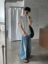 ラエル ウォッシュド ワイド デニム パンツ