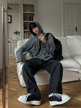 Things Waffle Boxy Hooded Long Sleeve T-shirt