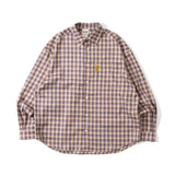 ラフチェックシャツ（グレー）