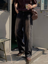 LMN Unbeige Washed Wide Denim Pants (3 colors)