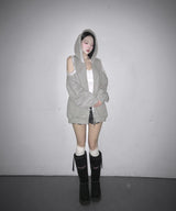 lace off hood zip-up (2colors)