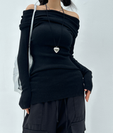 (SOFT-FIT/FALL EFFORTLESS CHIC) SOFT LONG SLIM BODY-SHAPING OFF-SHOULDER KNIT