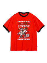 カウボーイスターリンガーTシャツ - [レッド]
