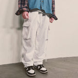 strap elastic pants_white
