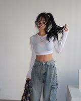 カバークロップリングスリーブTシャツ