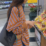 チールボックスフィットストライプTシャツ