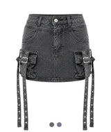 Luma Strap Denim Skirt